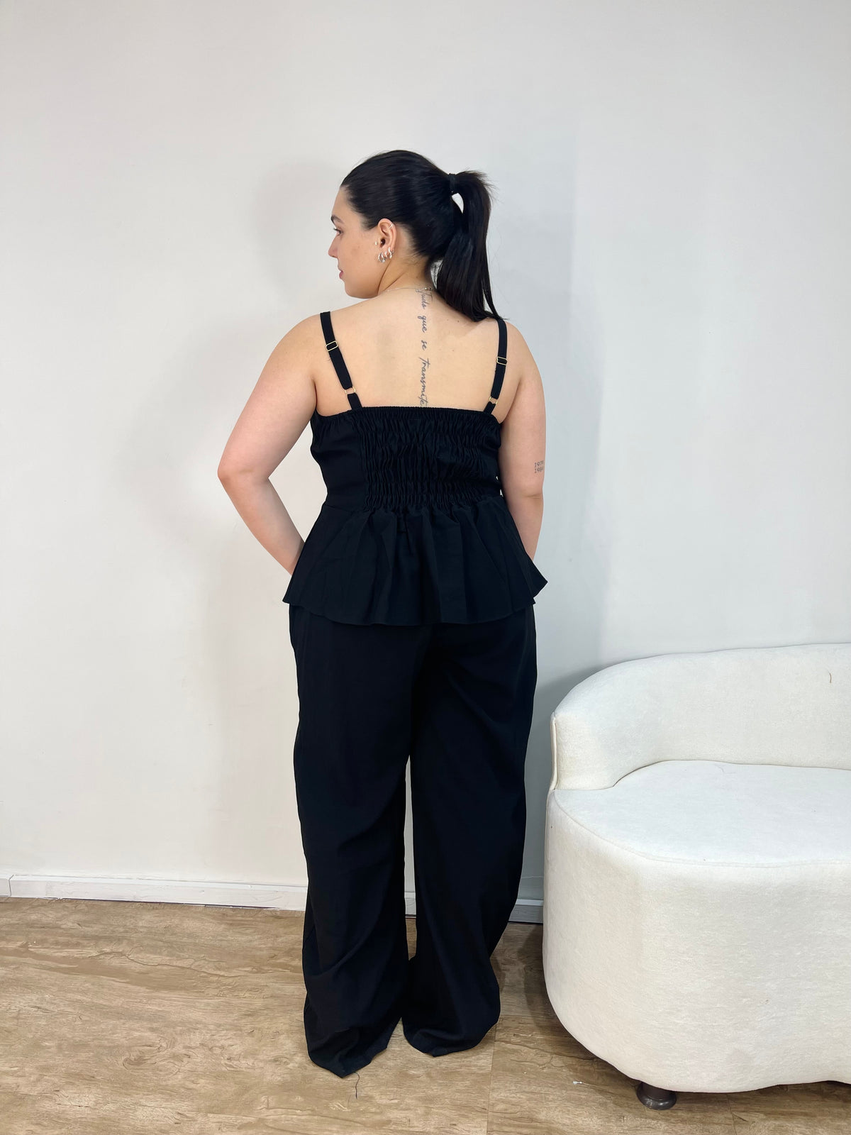 Conjunto com Blusa e Calça Pantalona em Marrant Laila