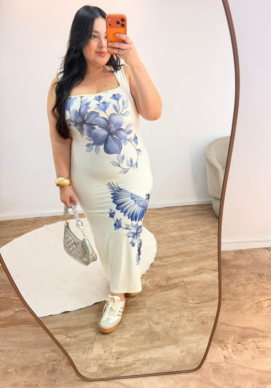 Vestido Midi Voo em Flor