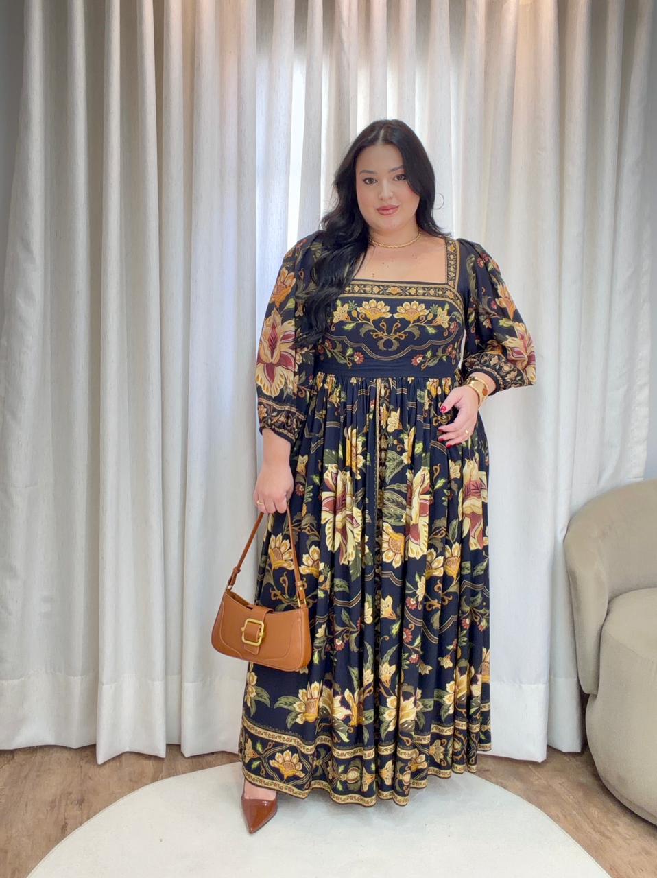 Vestido Cropped Estampado Jardim Majestoso