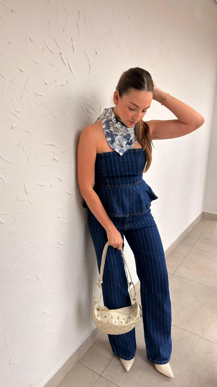 Conjunto Jeans Risca de Giz