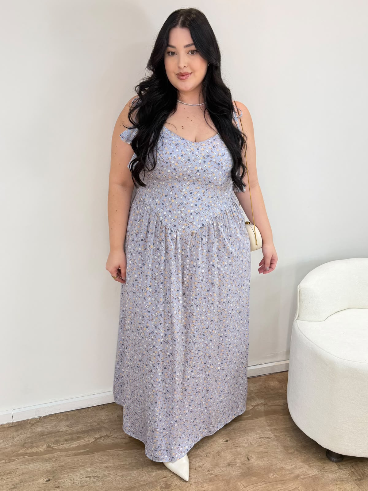 Vestido de Alça Corselet Florido Kelly