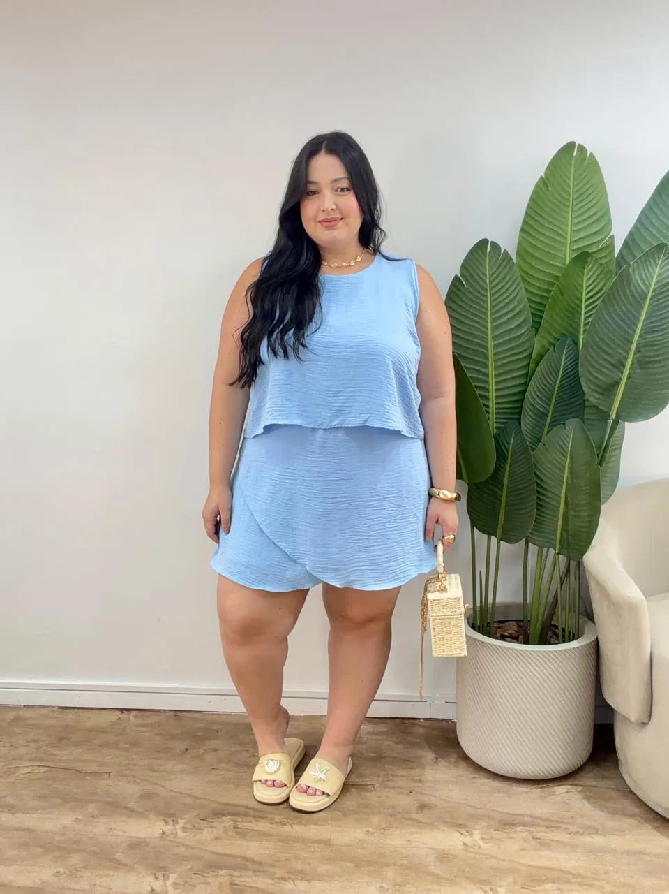 Macacão em Tecido Duna Mavi