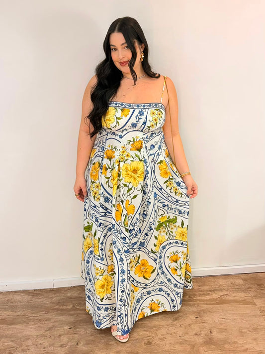 Vestido Longo Estampado Boho Do Amor Farm