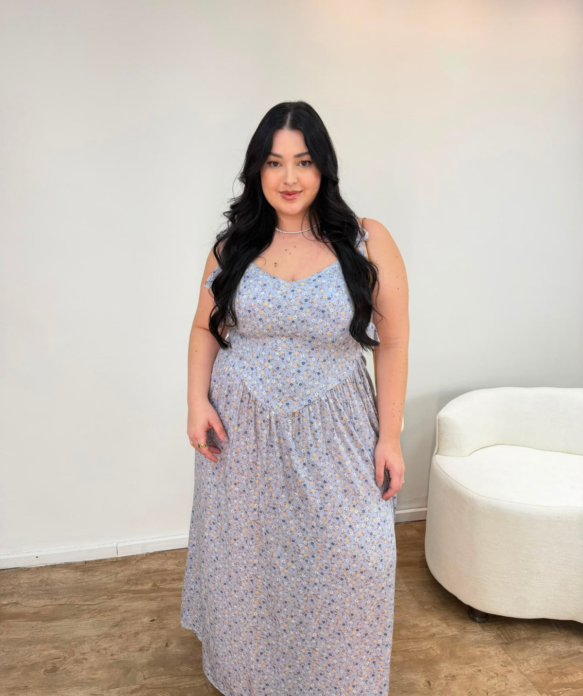 Vestido de Alça Corselet Florido Kelly
