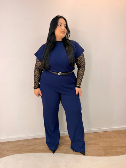 Conjunto Assimétrico com Calça em Ribana Sabrina