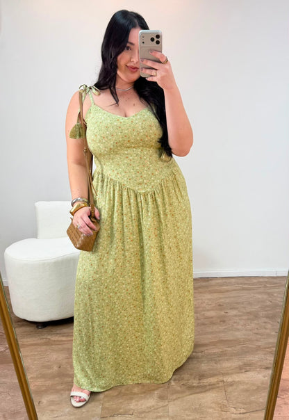 Vestido de Alça Corselet Florido Kelly