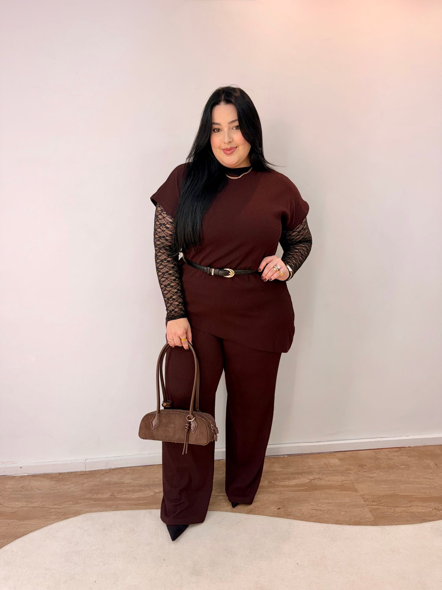 Conjunto Assimétrico com Calça em Ribana Sabrina