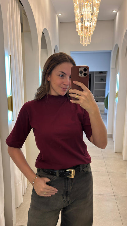 Blusa Feminina Gola Alta em Algodão Zara