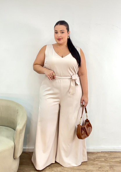 Macacão Longo de Alfaiataria Sem Manga