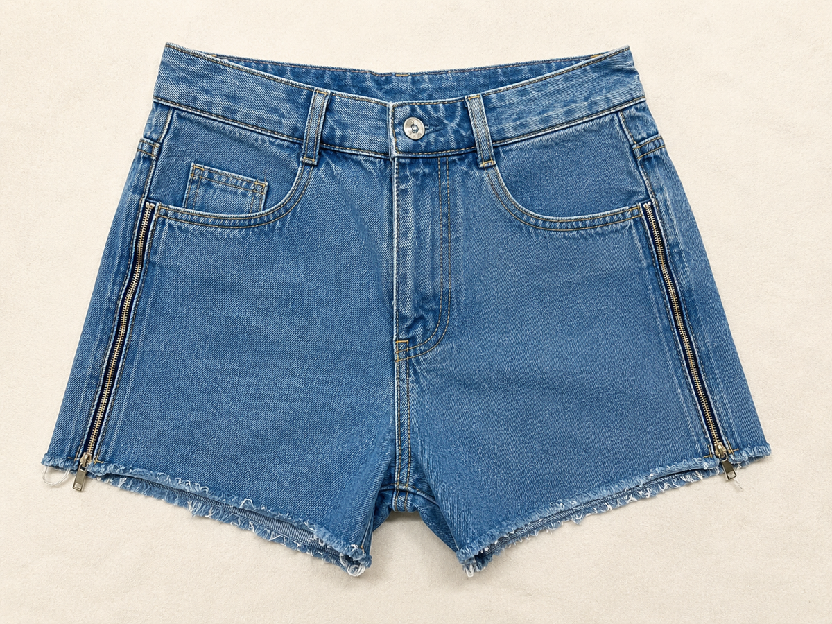 Short Jeans Zíper Lateral