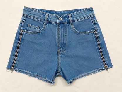 Short Jeans Zíper Lateral
