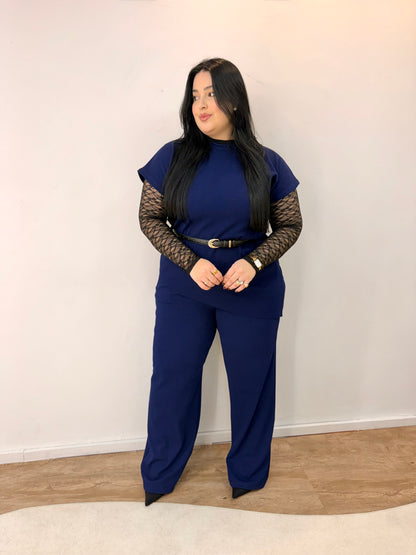 Conjunto Assimétrico com Calça em Ribana Sabrina