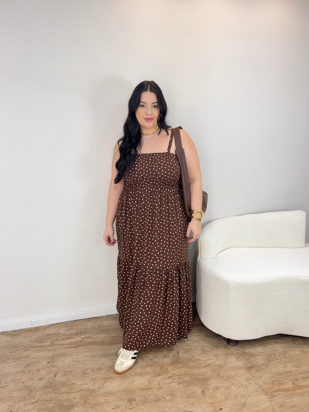 Vestido Bella Lastex Poá
