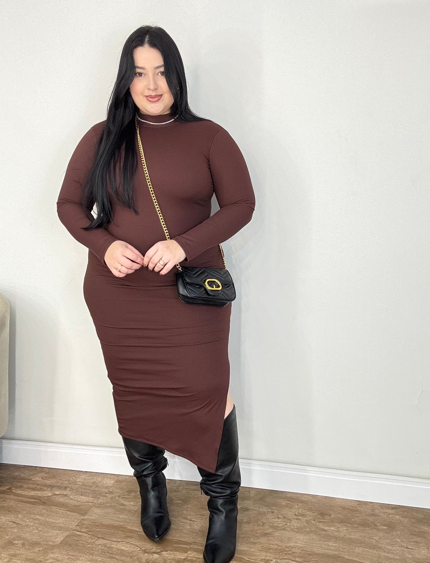 Vestido Térmico Midi Canelado