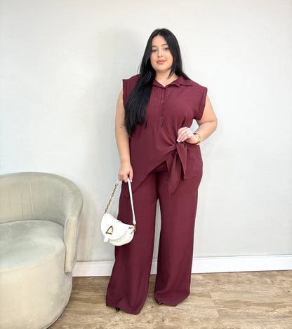 Conjunto Feminino em Marrant com Amarração Luana