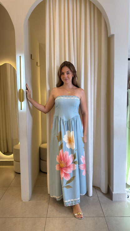 Vestido Tomara que Caia em Viscolinho Elegante Babi