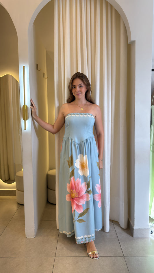 Vestido Tomara que Caia em Viscolinho Elegante Babi