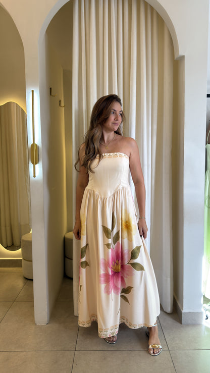 Vestido Tomara que Caia em Viscolinho Elegante Babi