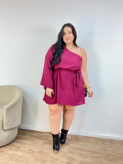 Vestido Curto Sem Manga em Crepe Elegante
