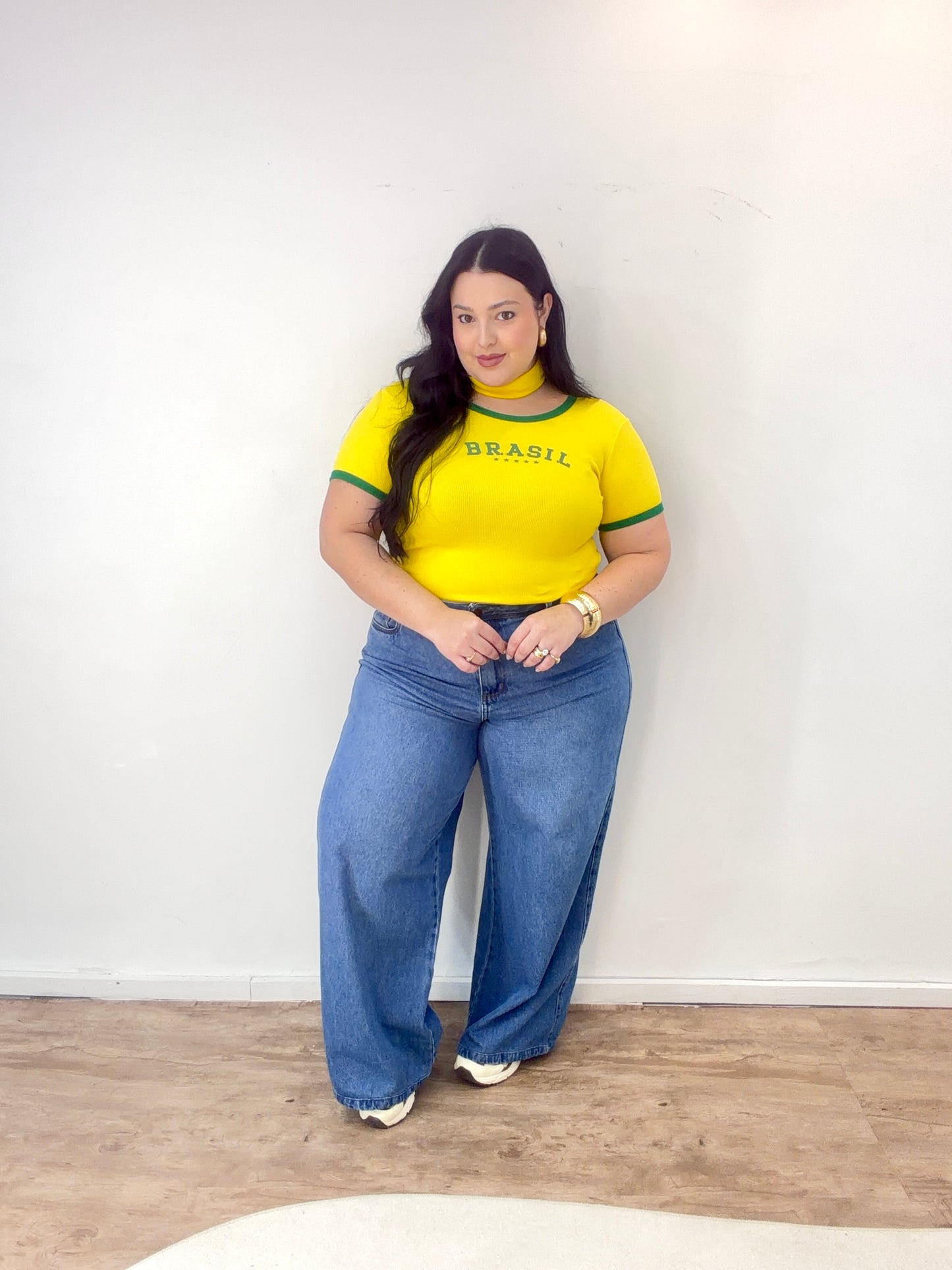 Blusa Canelada do Brasil com Faixa