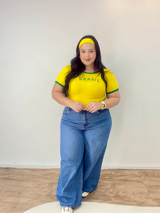 Blusa Canelada do Brasil com Faixa