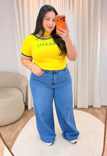 Blusa Canelada do Brasil com Faixa