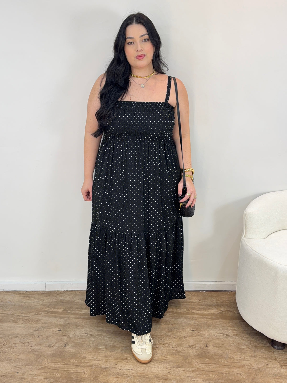 Vestido Bella Lastex Poá
