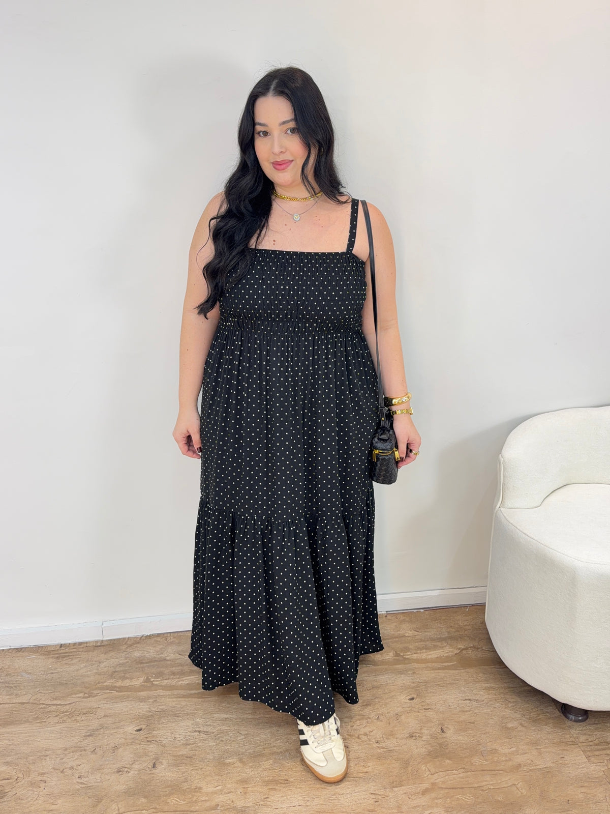 Vestido Bella Lastex Poá