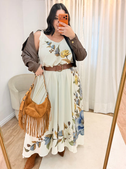 Vestido Longo Estampado Ana Clara Bouquet