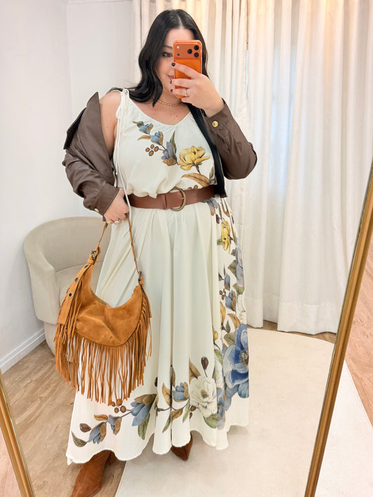 Vestido Longo Estampado Ana Clara Bouquet