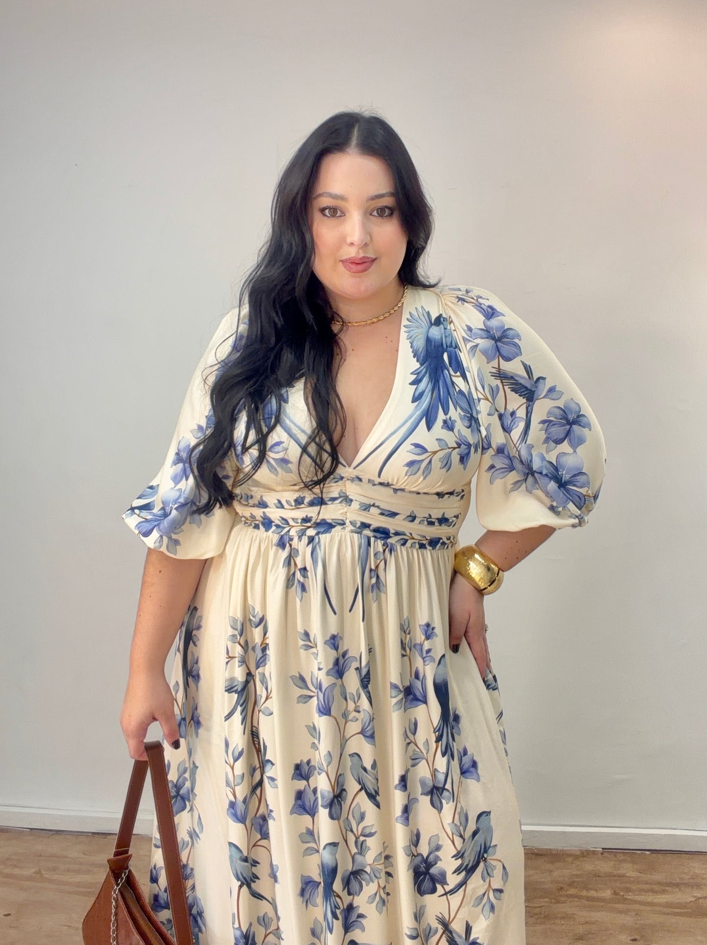 Vestido Longo Estampado Voo Em Flor