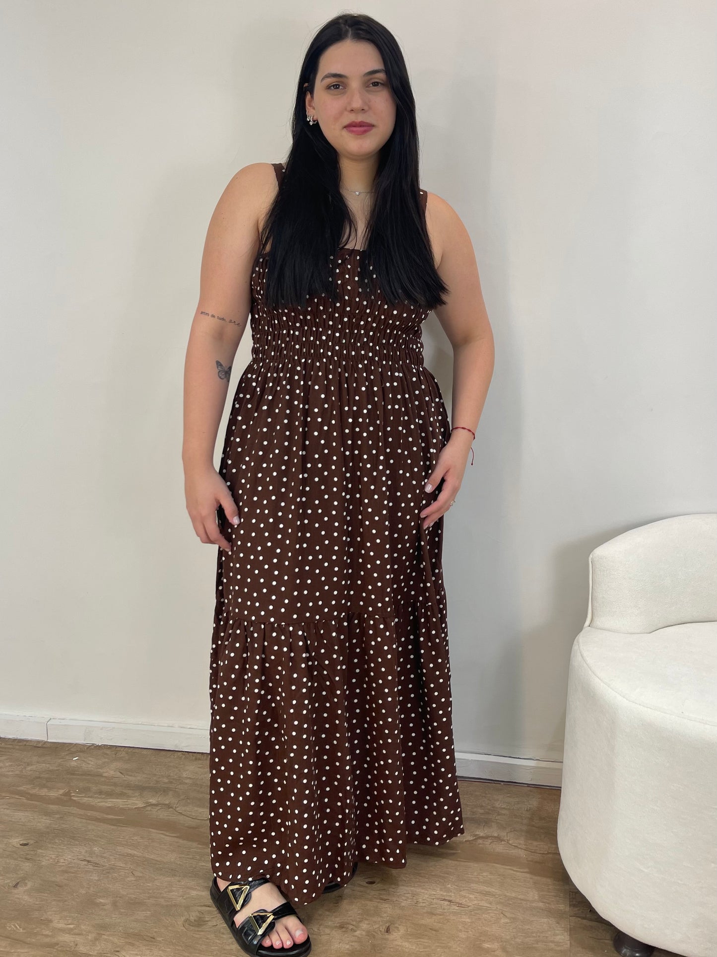 Vestido Bella Lastex Poá