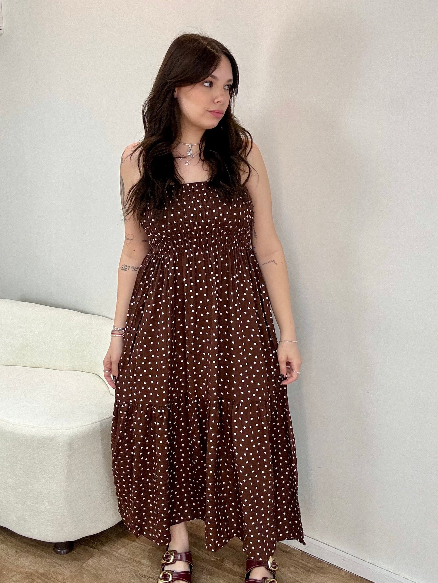 Vestido Bella Lastex Poá
