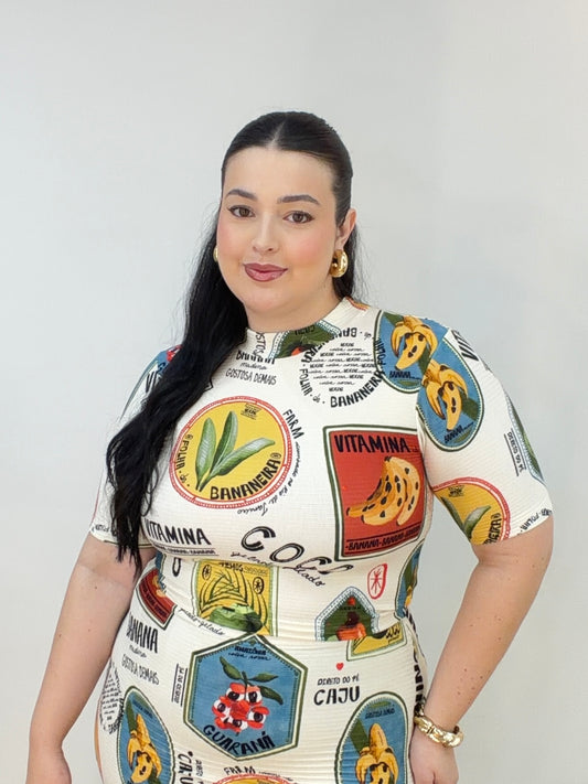 Blusa Cropped Selos Coisas Nossa Farm