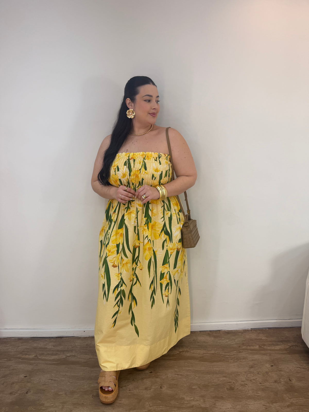 Vestido Midi Flor de Palma Farm