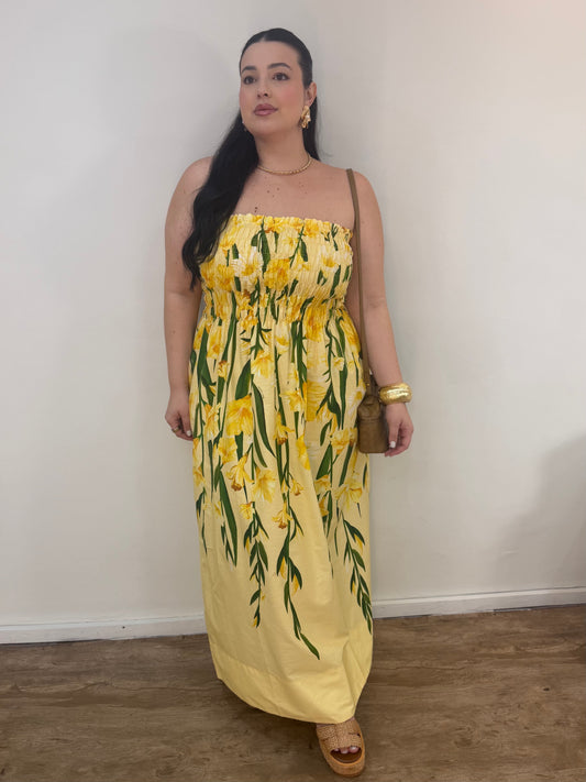 Vestido Midi Flor de Palma Farm