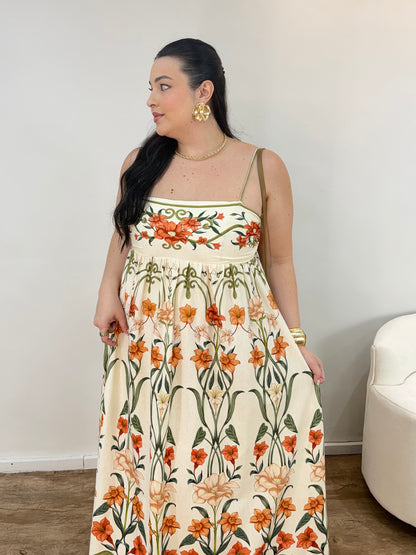 Vestido Cropped Estampado Recanto De Flor Farm