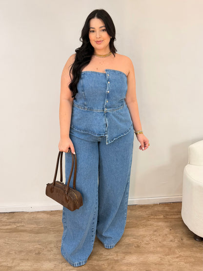 Conjunto Jeans Bata Tomara que Caia Helô