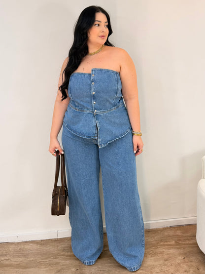 Conjunto Jeans Bata Tomara que Caia Helô