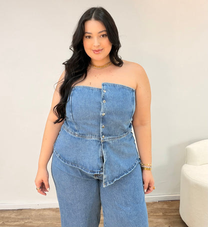Conjunto Jeans Bata Tomara que Caia Helô