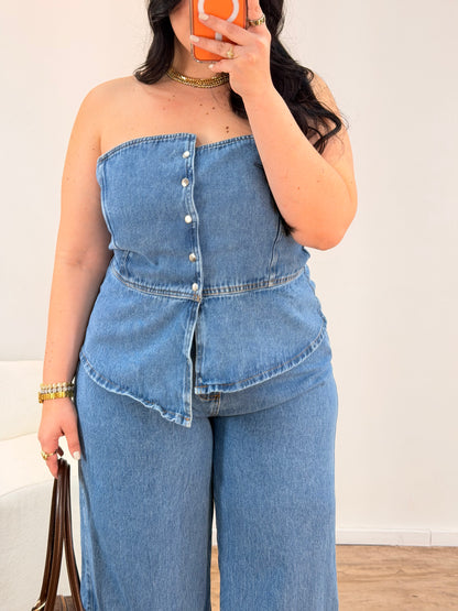 Conjunto Jeans Bata Tomara que Caia Helô
