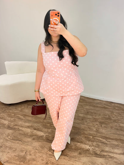 Conjunto Jeans Poá Rosa