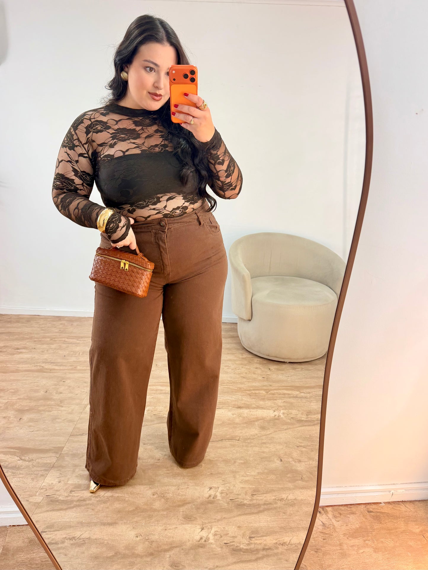 Blusa Segunda Pele em Renda Floral