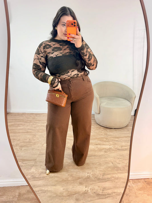 Blusa Segunda Pele em Renda Floral