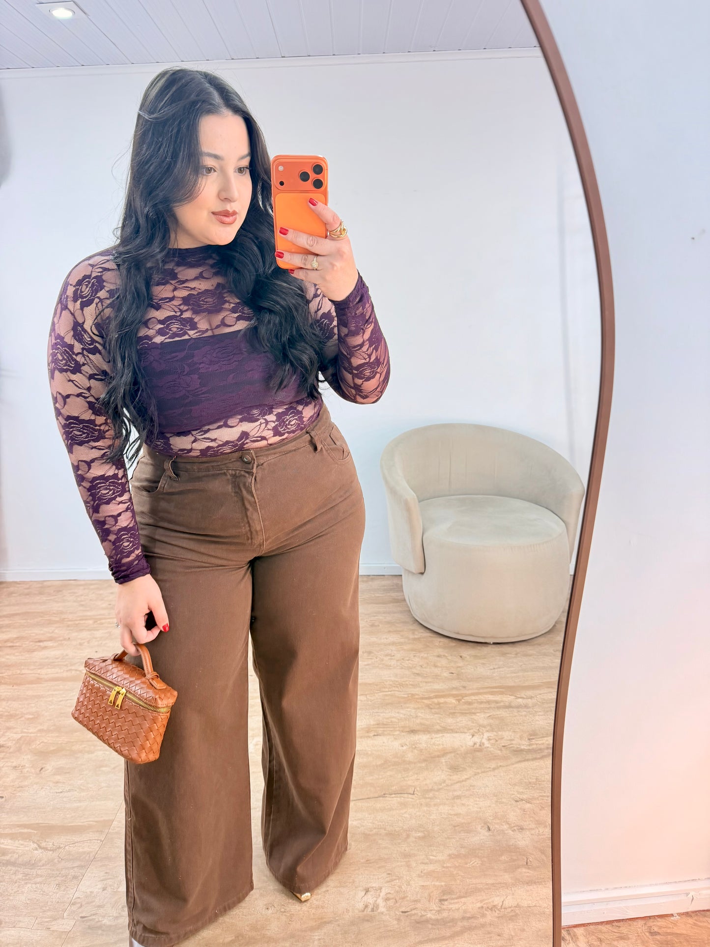 Blusa Segunda Pele em Renda Floral