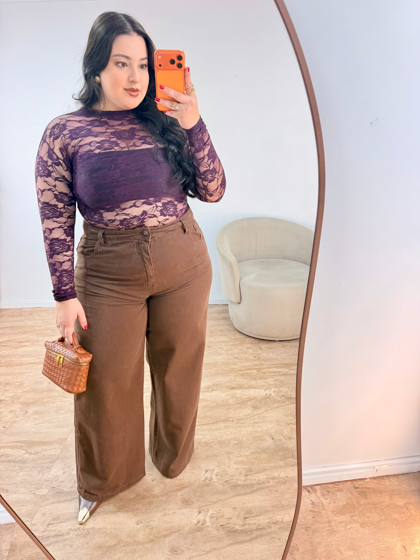 Blusa Segunda Pele em Renda Floral