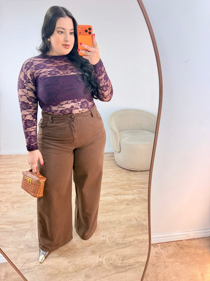 Blusa Segunda Pele em Renda Floral