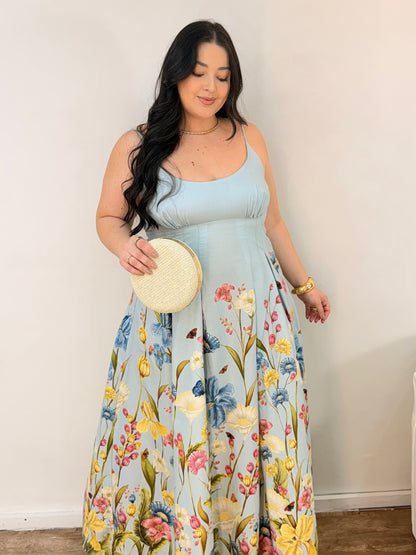 Vestido Longo Floral Manu Farm