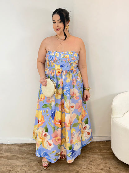 Vestido Levesa Flor sem Alça Farm