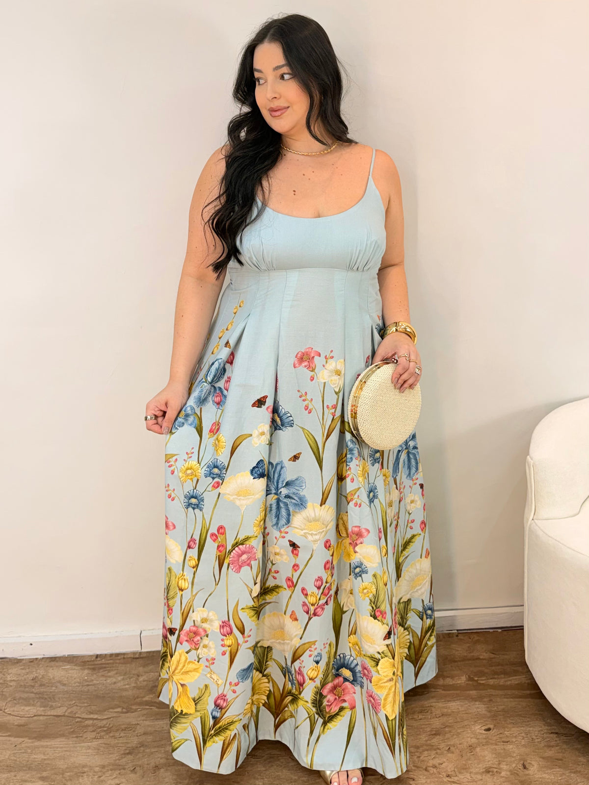 Vestido Longo Floral Manu Farm